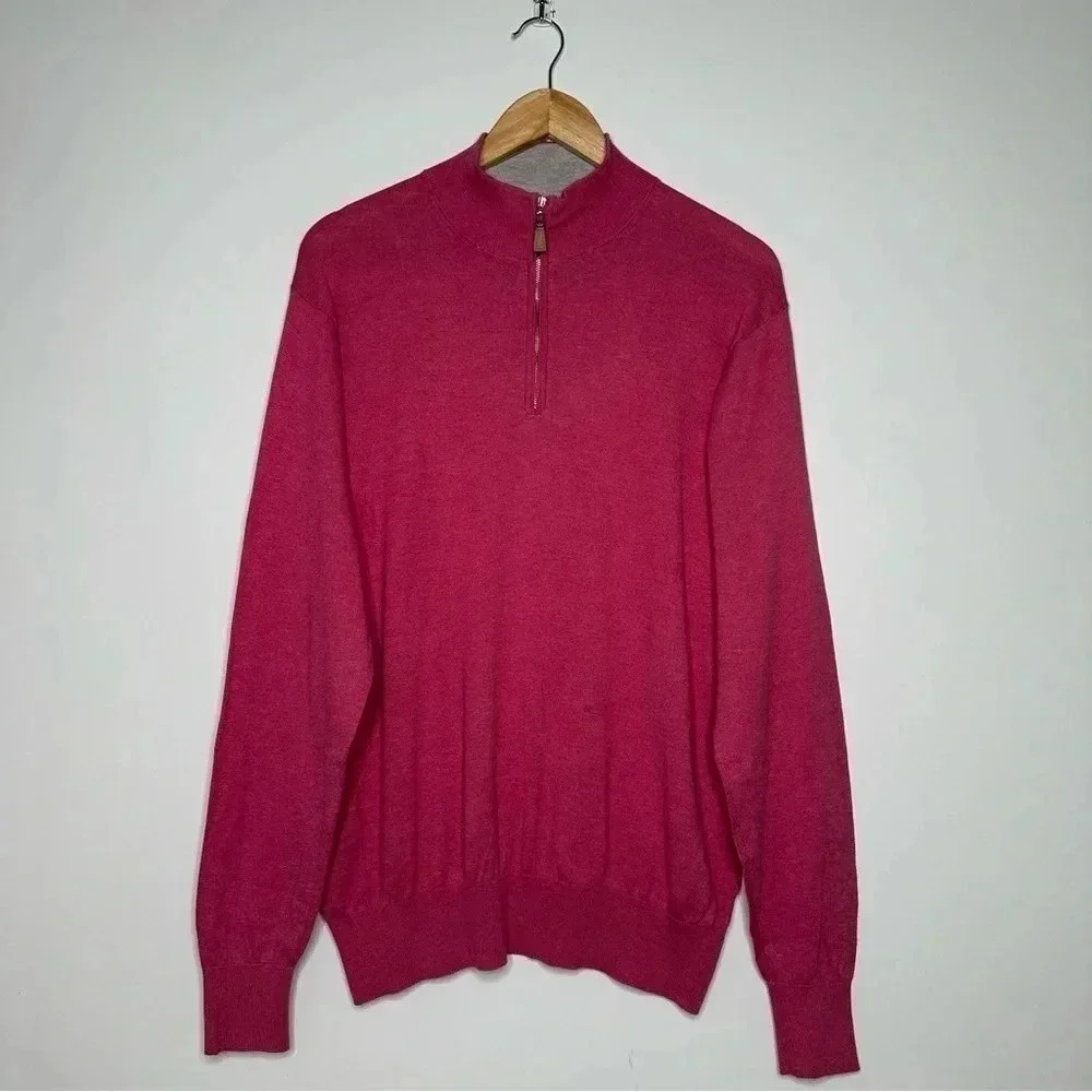 Peter Millar Crown Soft 1/4 Zip Cotton Silk Sweater Size Medium